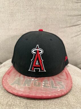 Angels Black and Red Logo Baseball Cap